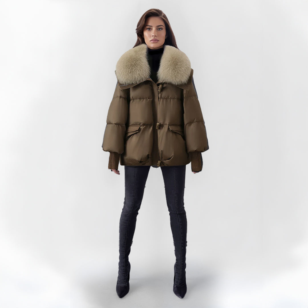 Gretl | Pufferjacke mit Kunstpelzkragen