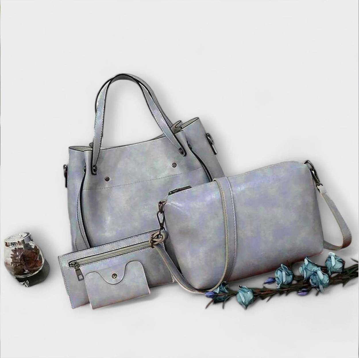 Lora. - 4-teiliges Vintage-Taschen-Set