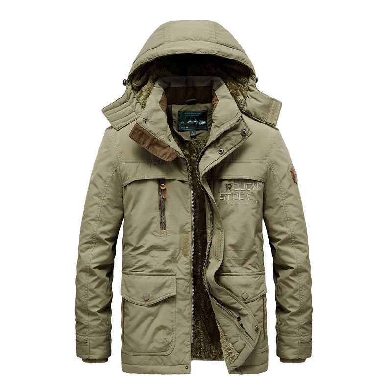 Warme Winterjacke mit Kapuze und Innenfutter für kalte Tage