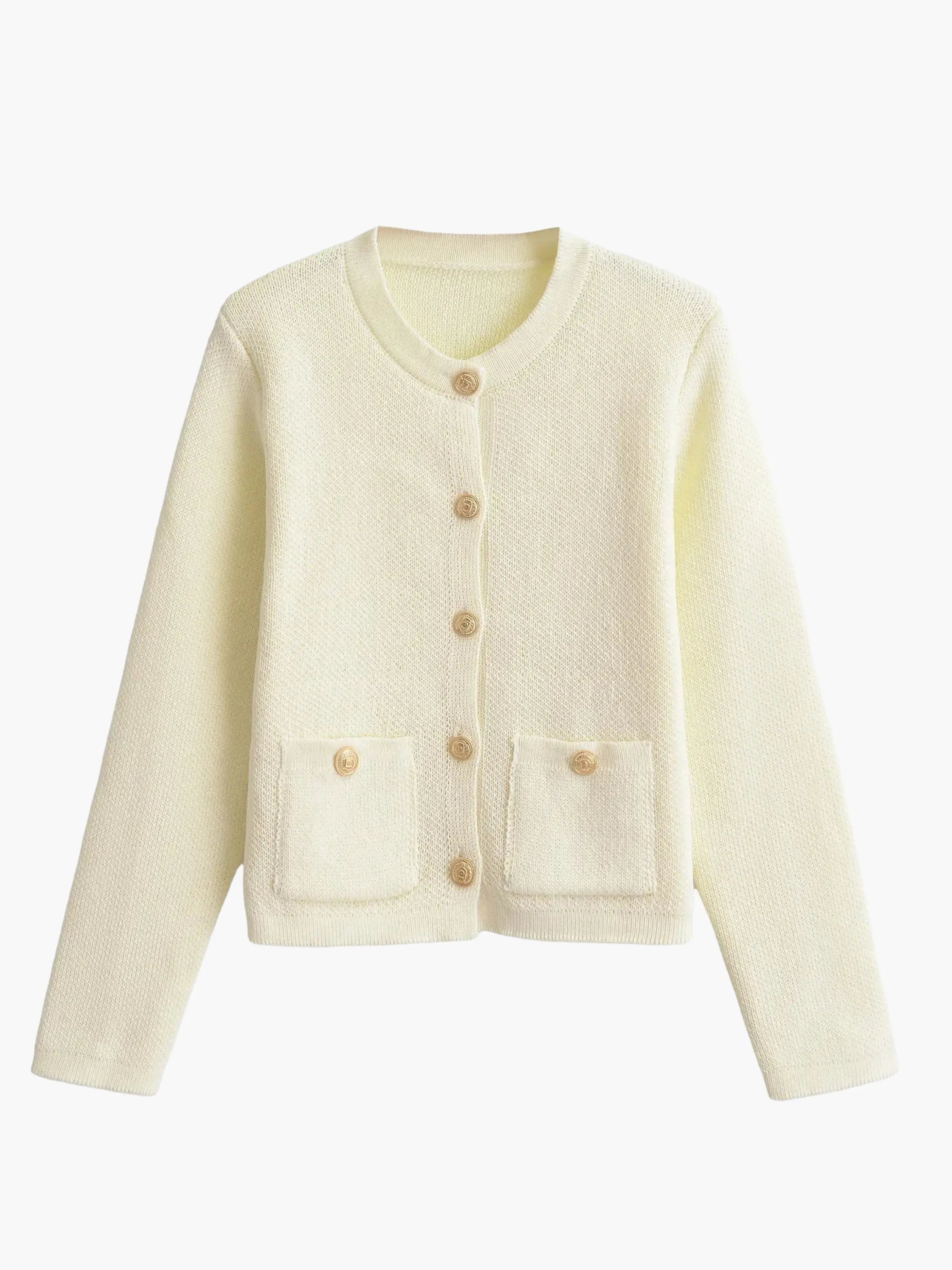 Pia | Klassische Strickjacke mit Taschen-Details