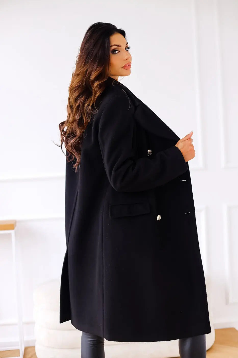 Liva | Doppelreihiger Wollmantel für Damen