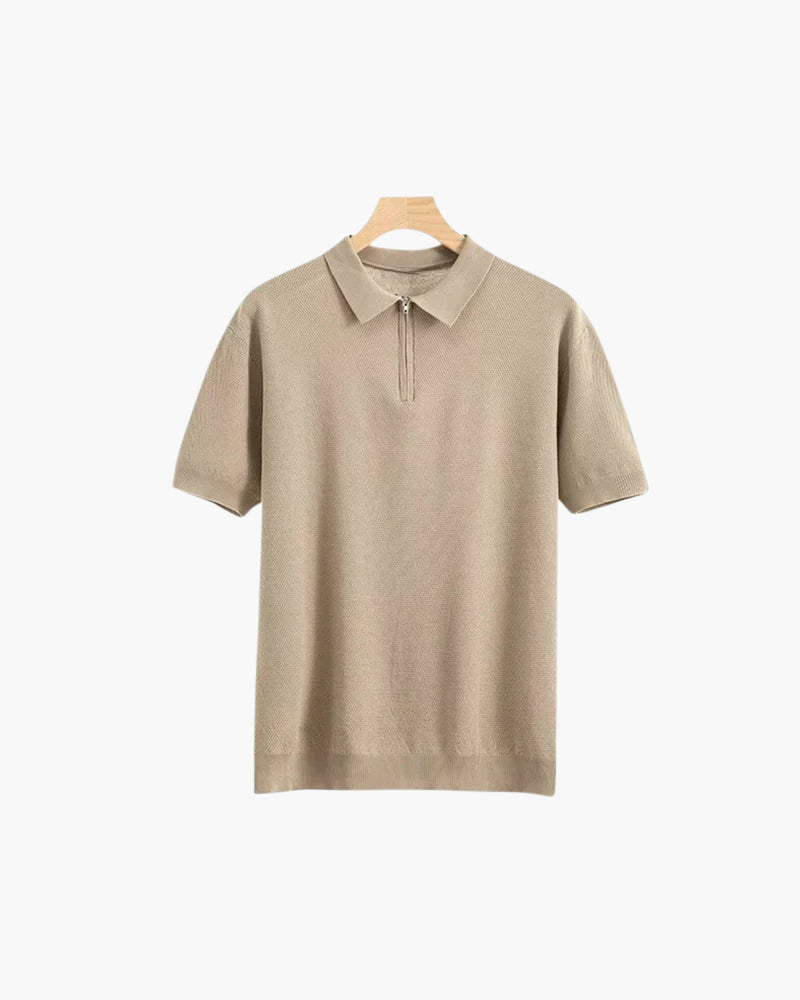 Brooks | kurze Ärmel Männer halb Reißverschluss stricken Poloshirt