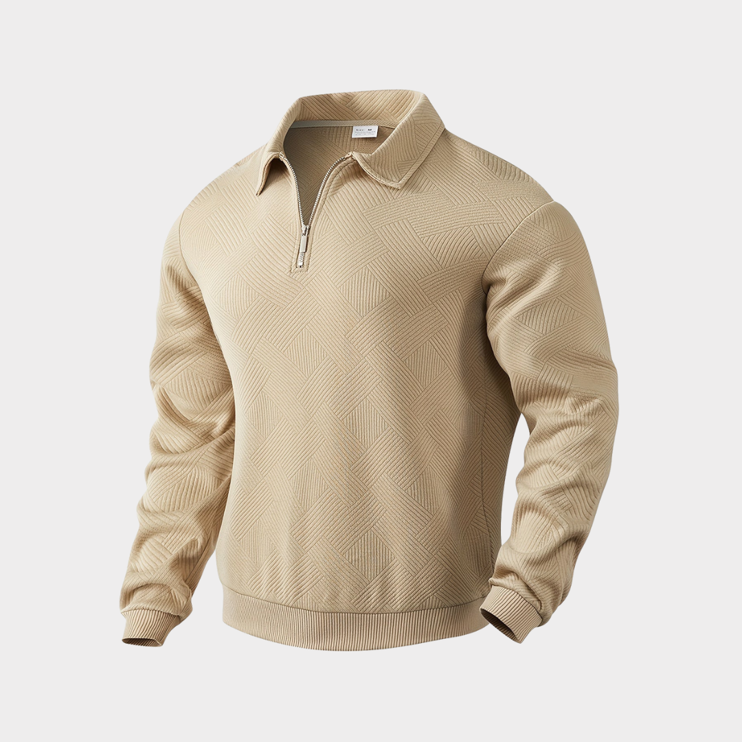 Herren Pullover mit Stehkragen und halbem Reißverschluss – Stilvoll & Modern