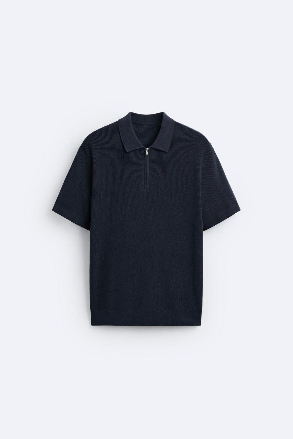 Elegantes Strickpolo mit Reißverschluss