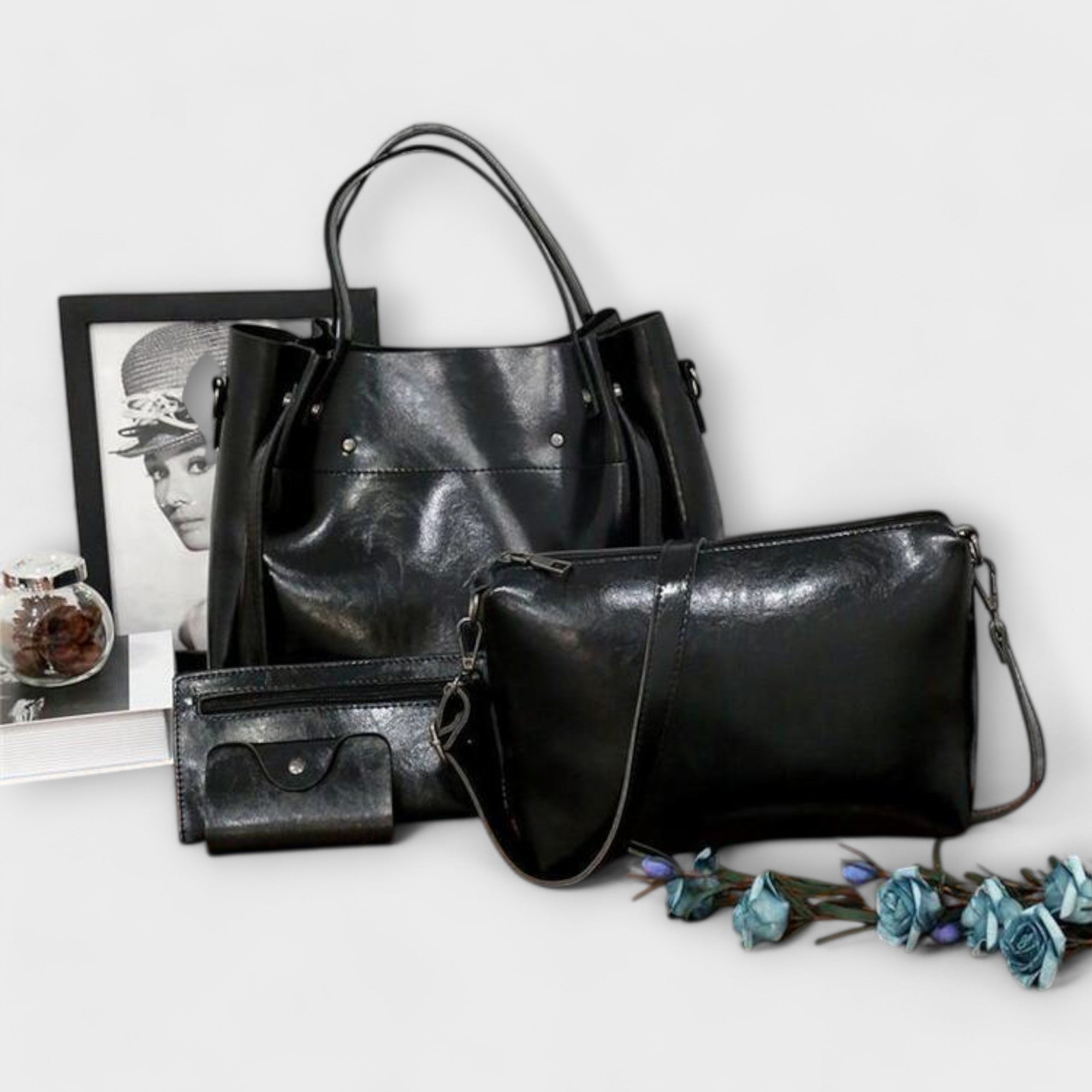 Lora. - 4-teiliges Vintage-Taschen-Set