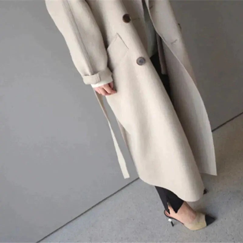 Luré | Langer Wollmantel für Damen