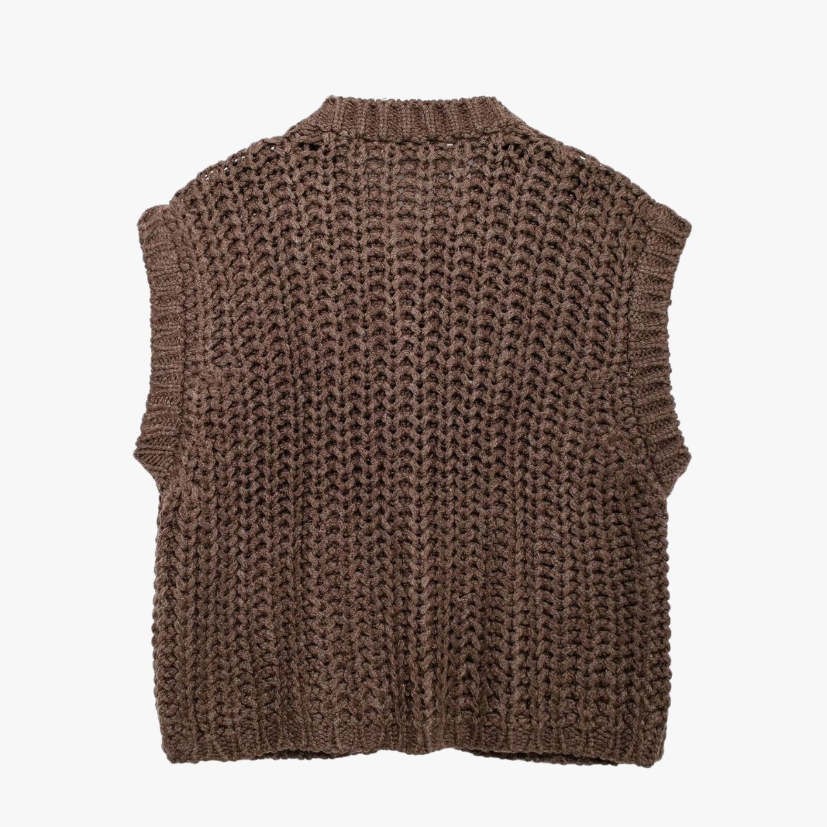 Kyra | Ärmellose Strickweste mit Goldenen Knöpfen