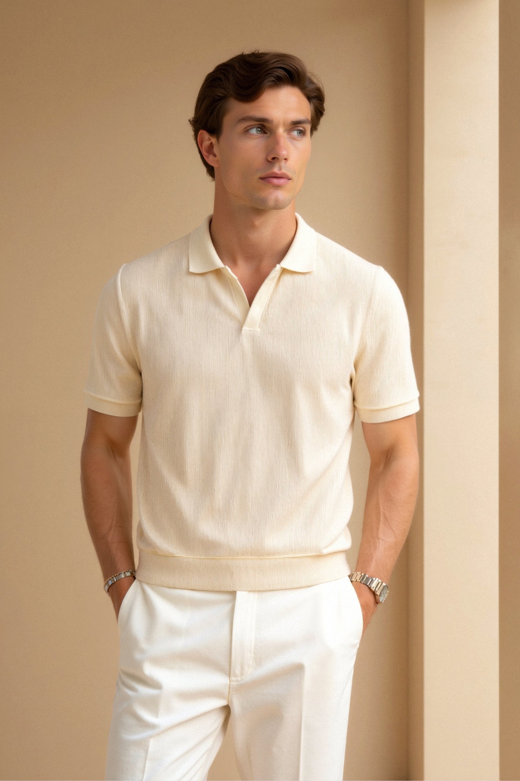 Herren-Poloshirt in Beige – Elegant & Zeitlos