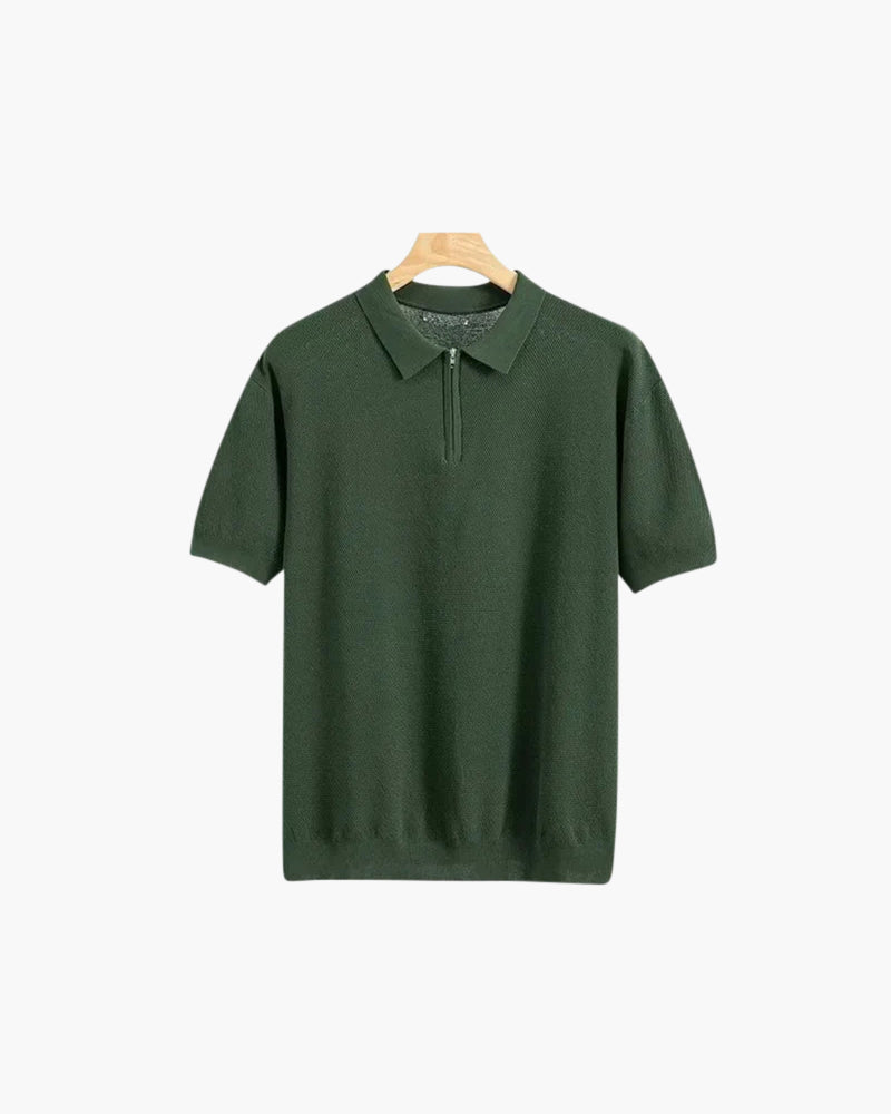 Brooks | kurze Ärmel Männer halb Reißverschluss stricken Poloshirt