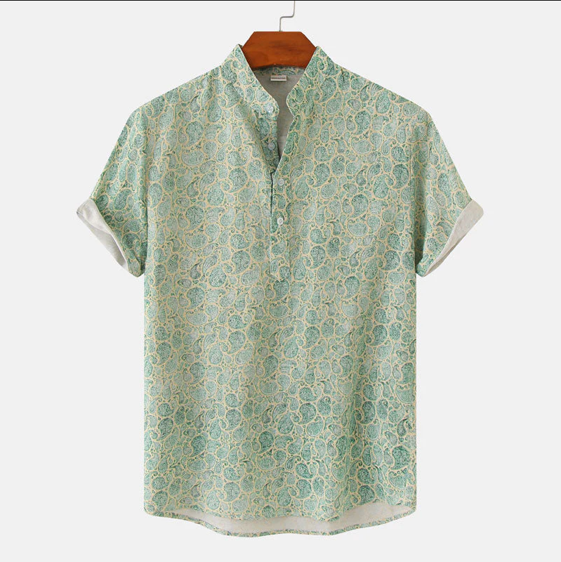 Leo | Verspieltes Kurzarmhemd mit Vintage-Blumenmuster