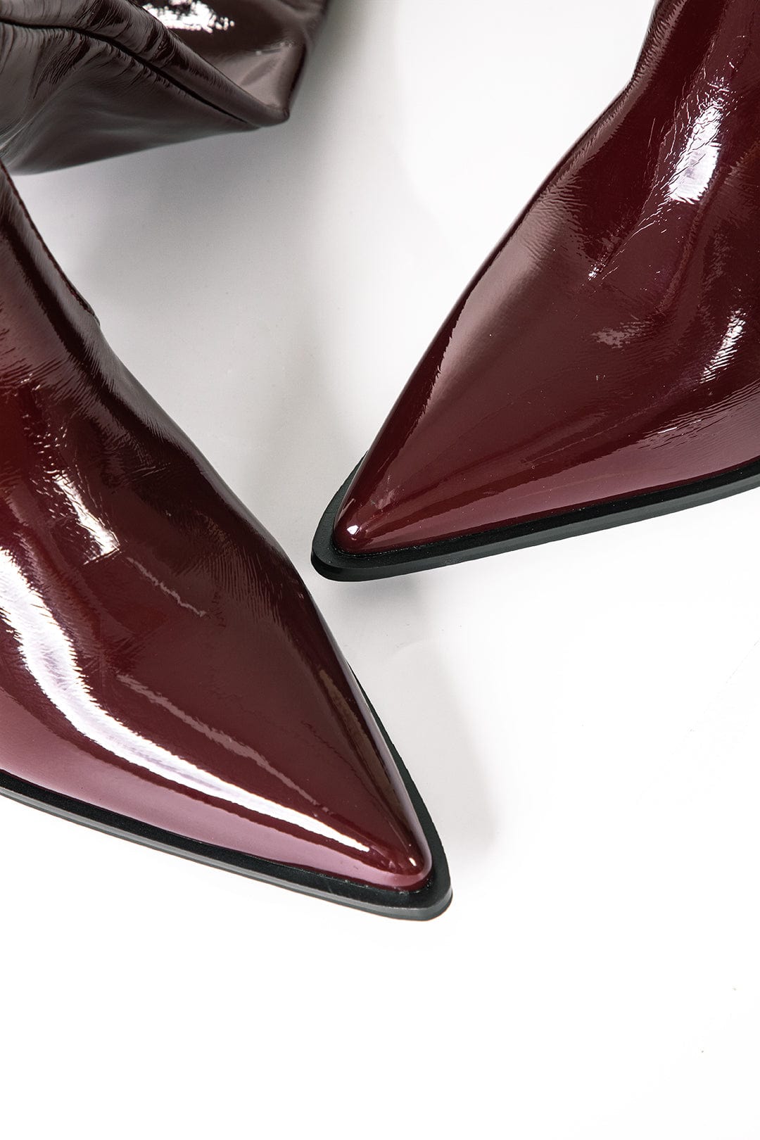 Ava | Lackleder-Stiefel mit gerafftem Schaft