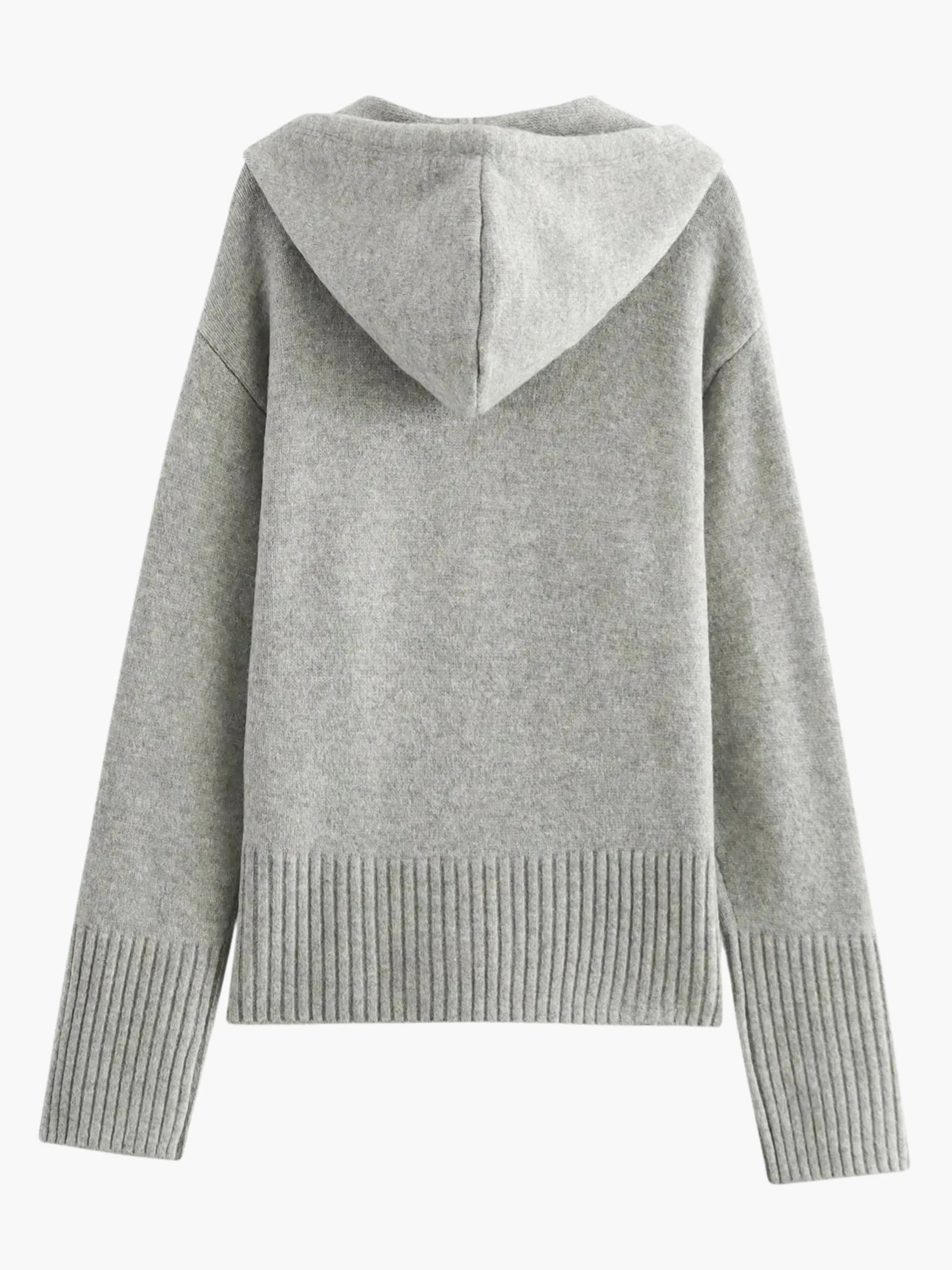 Kornelia | Strickjacke mit Kapuze und Reißverschluss