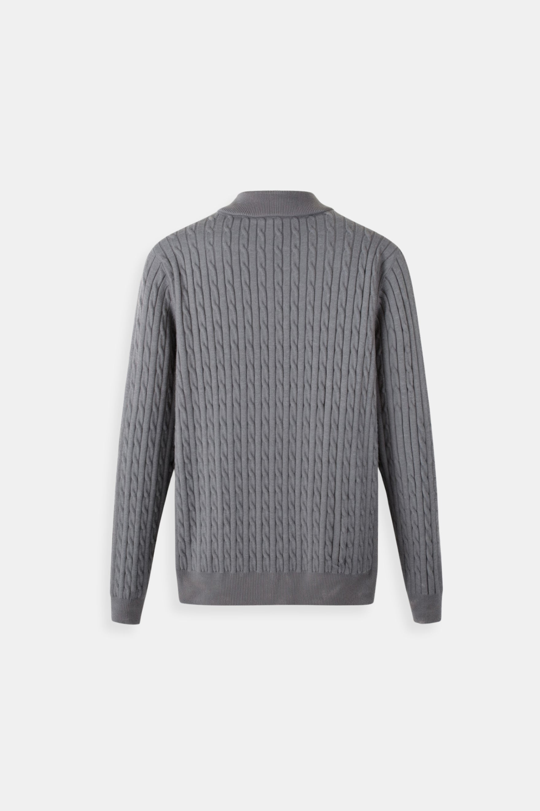 Eleganter Zopfstrickpullover mit Reißverschluss