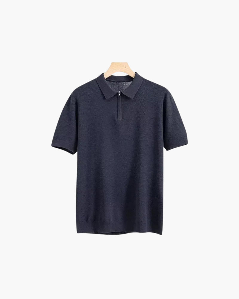 Brooks | kurze Ärmel Männer halb Reißverschluss stricken Poloshirt