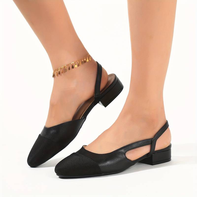 Elegante Slingback-Ballerinas in Beige & Schwarz – Klassischer Chic