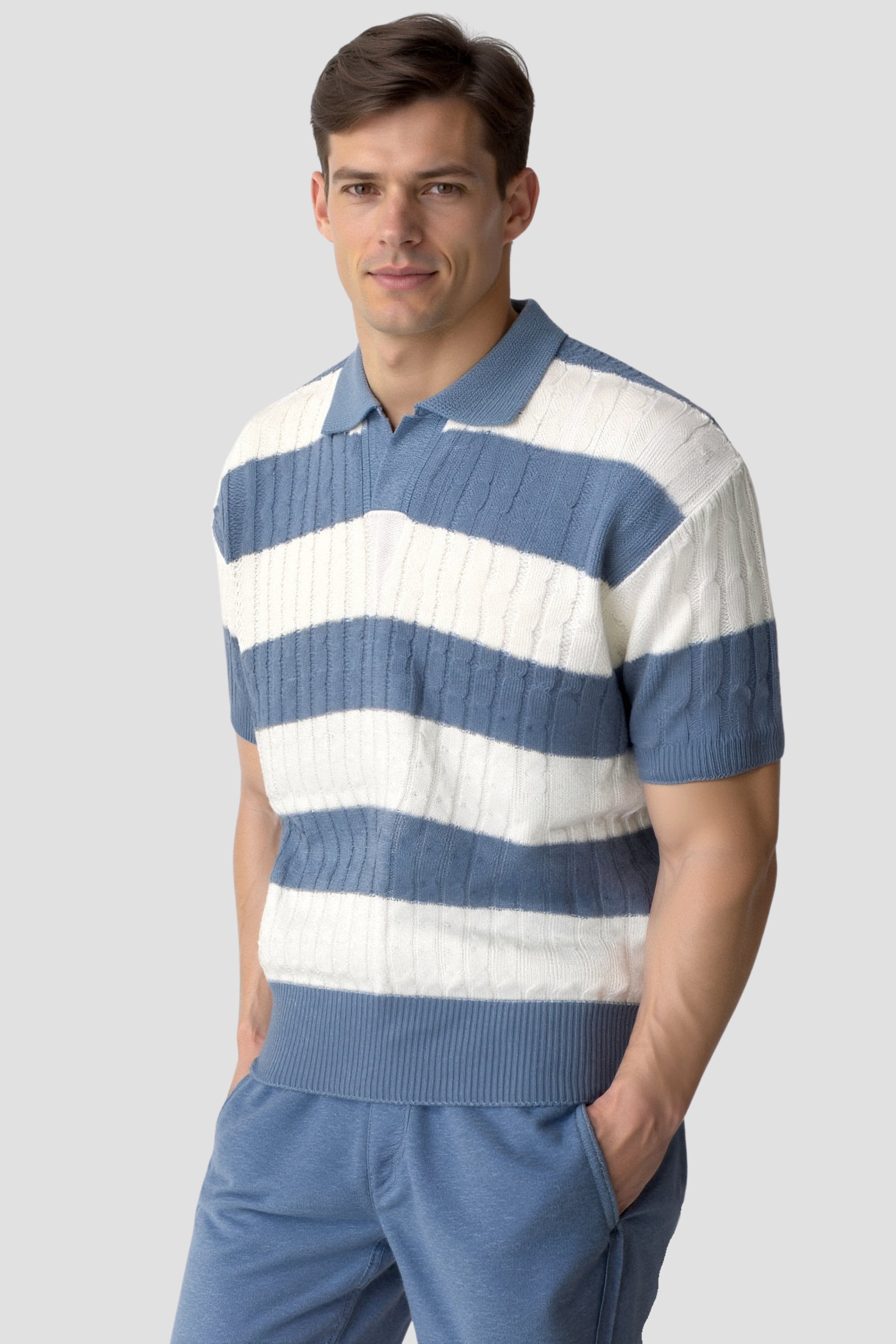 Gestreiftes Herren-Poloshirt mit kurzen Ärmeln – Sportlich & Elegant