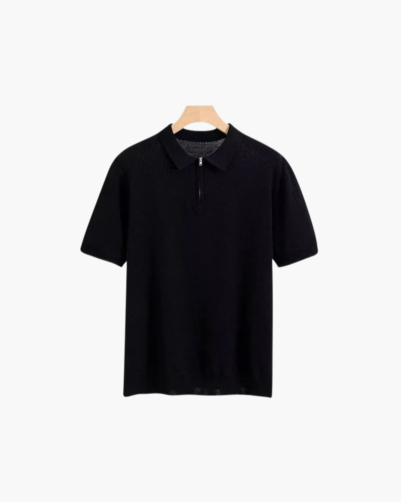 Brooks | kurze Ärmel Männer halb Reißverschluss stricken Poloshirt