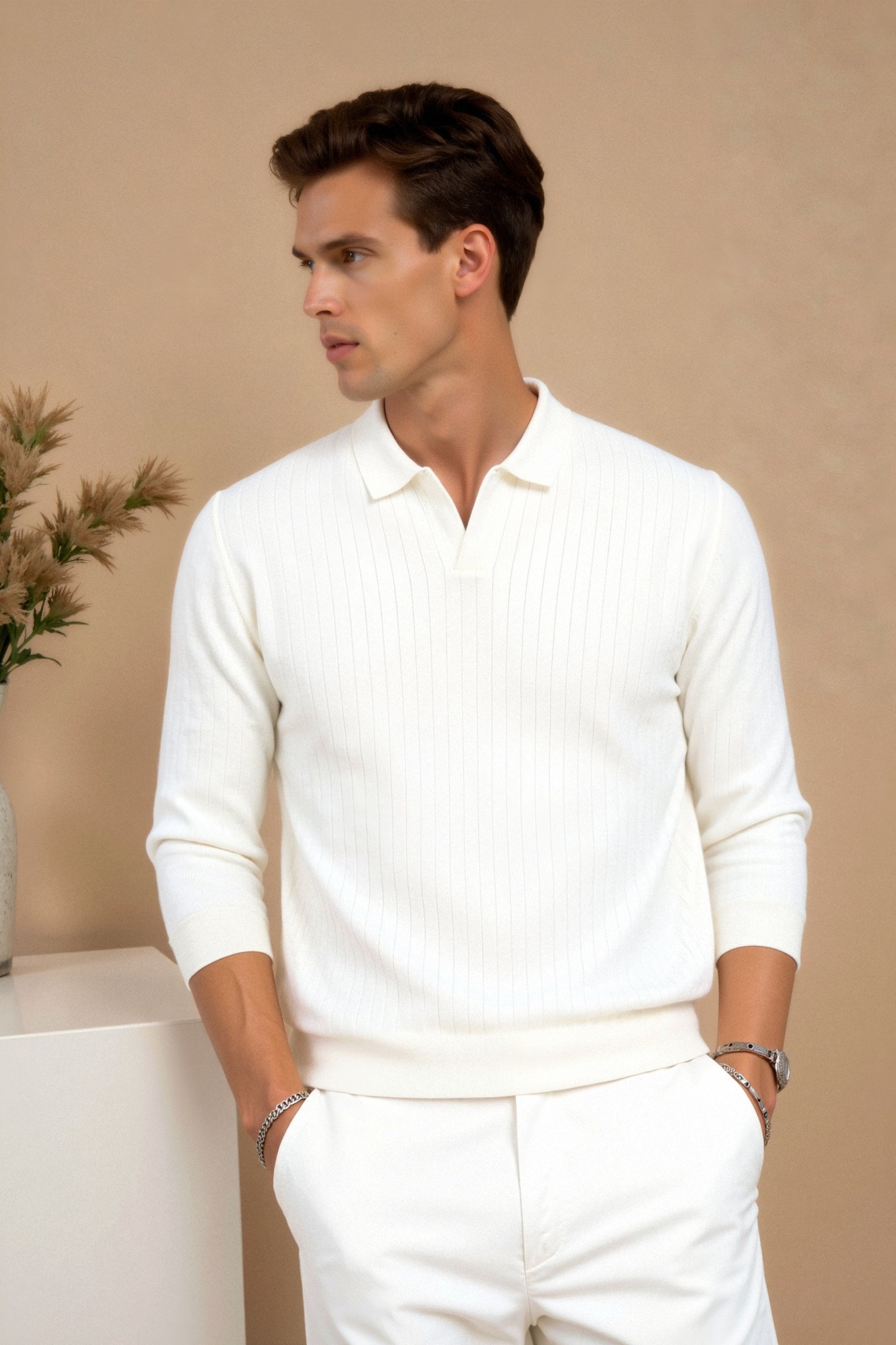 Minimalistisches Strick-Poloshirt | Eleganz & Komfort in Perfektion