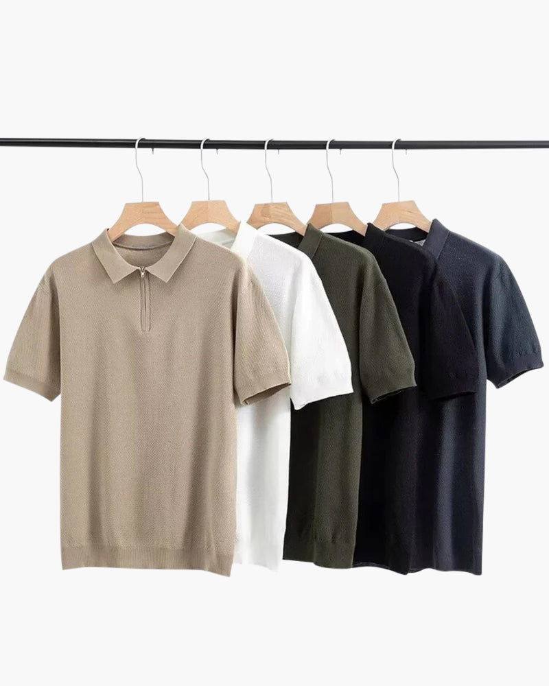 Brooks | kurze Ärmel Männer halb Reißverschluss stricken Poloshirt