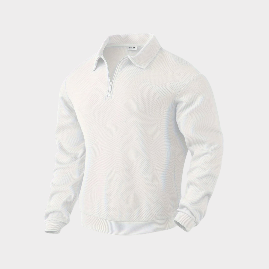 Herren Pullover mit Stehkragen und halbem Reißverschluss – Stilvoll & Modern