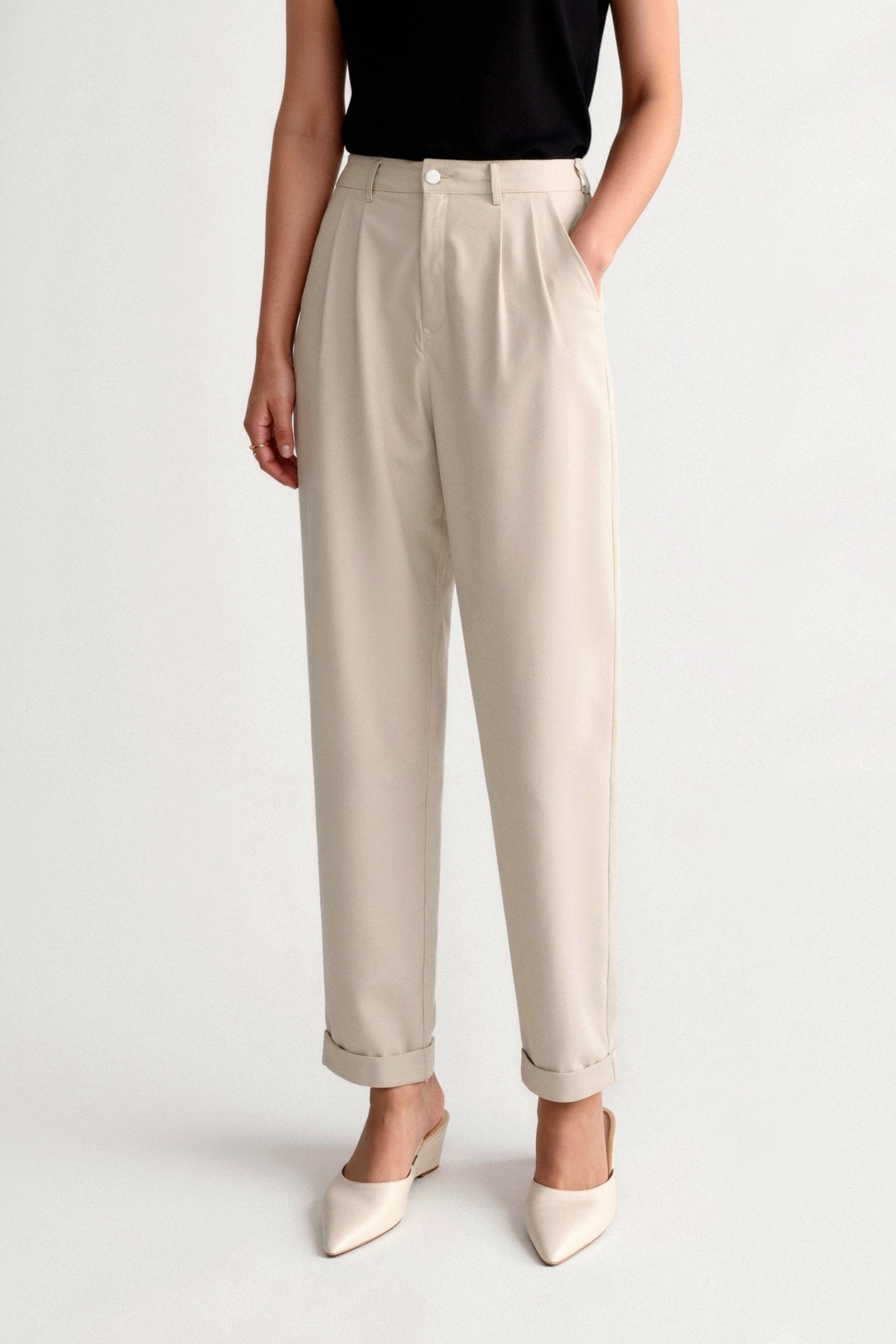Klassische Wide-Leg Hose mit hohem Bund für stilvolle Outfits