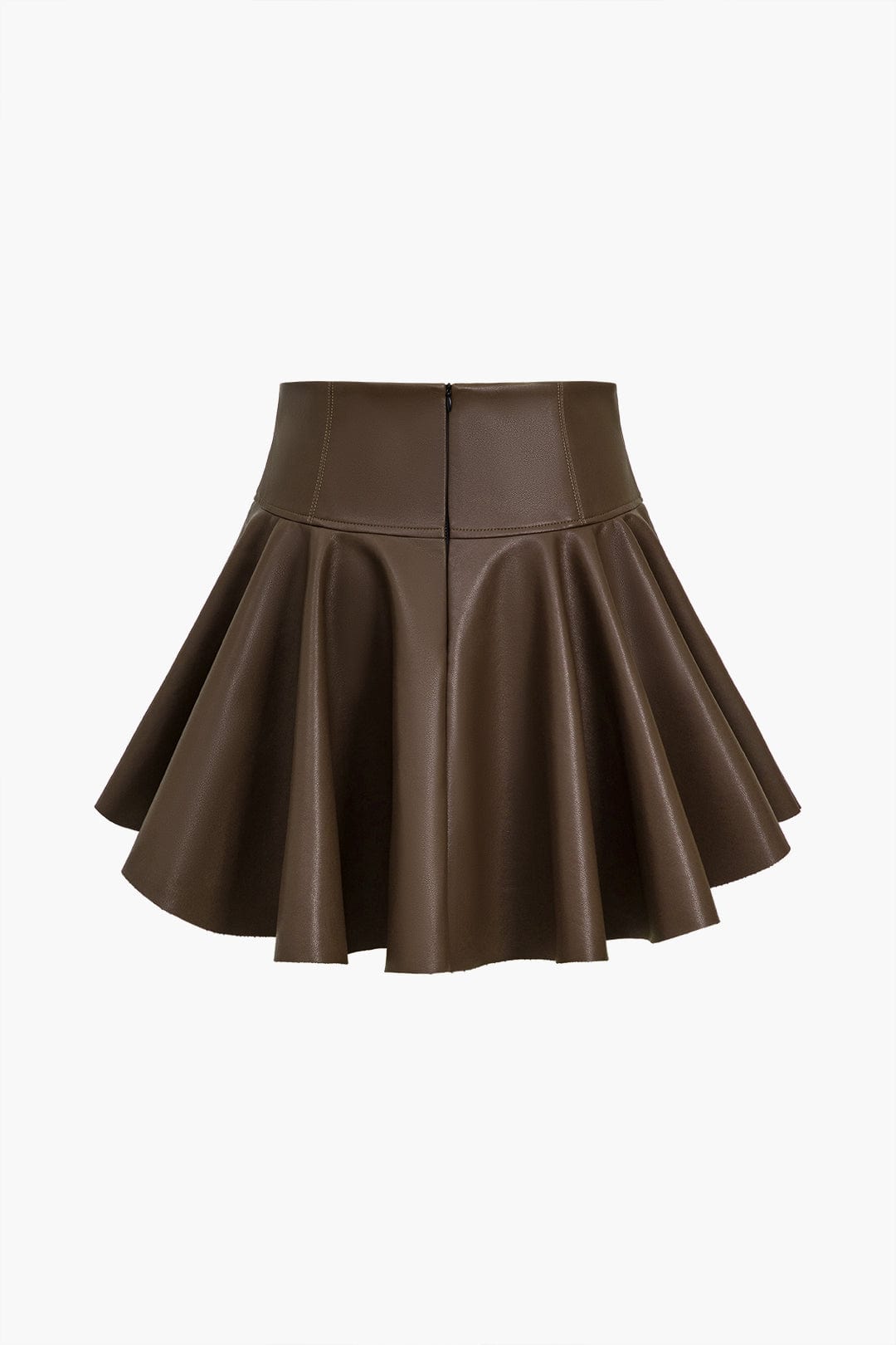 Marigold | Verspielter Kunstleder-Skaterrock mit High-Waist-Schnitt und ausgestelltem Saum
