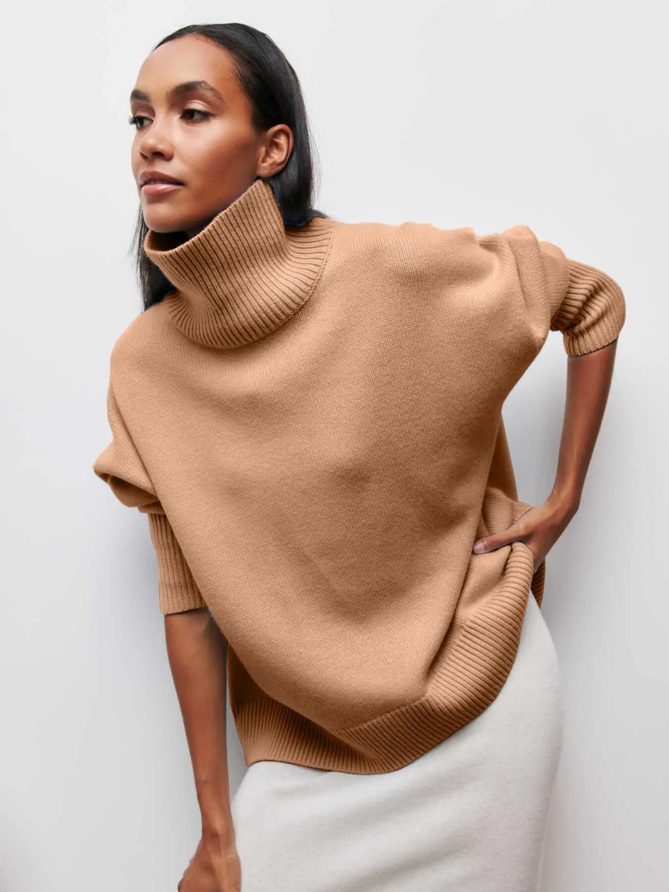 Xandra | Gestrickter Pullover Mit Langem Hals