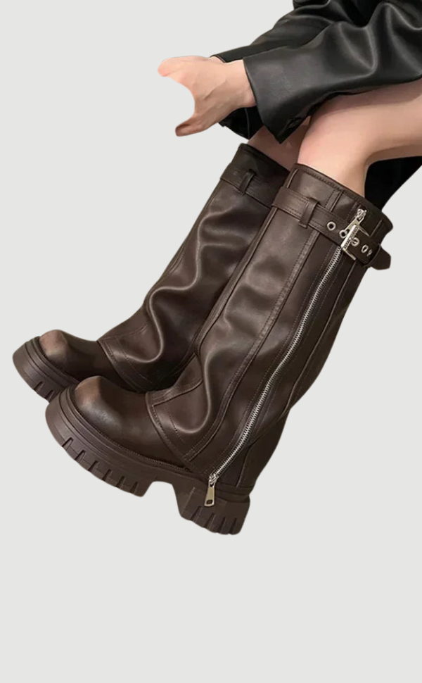 Lune | Kniehohe Plateau-Stiefel