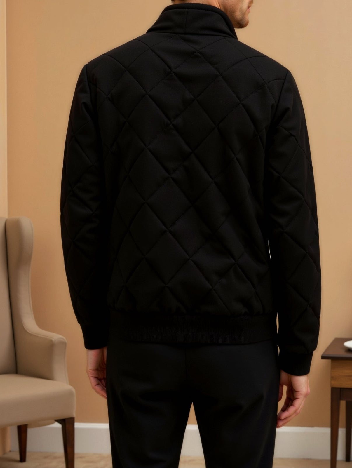 Alessandro | Klassische Herren-Steppjacke in Schwarz