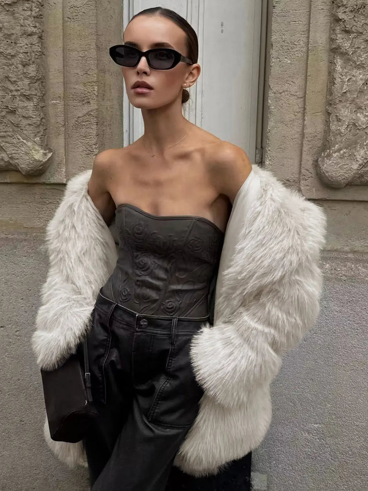 Macy | Weicher Kunstpelz-Mantel im Oversize-Look