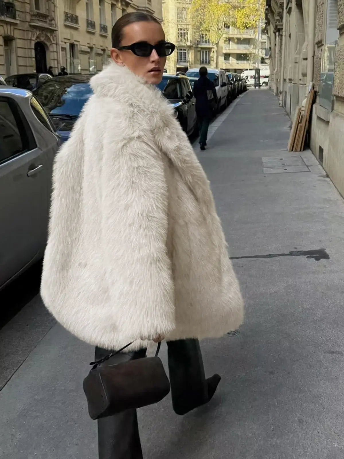 Macy | Weicher Kunstpelz-Mantel im Oversize-Look