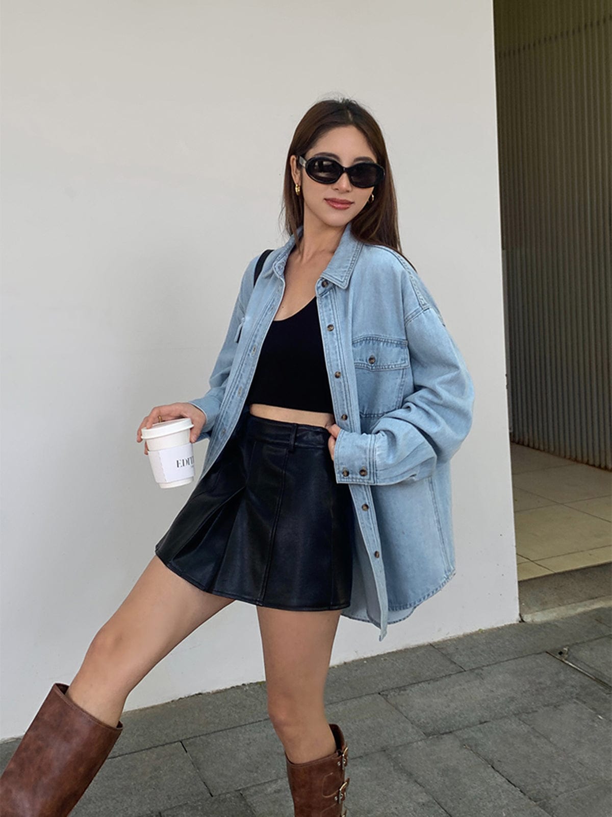 Emma | Oversize-Jeansbluse – Komfort und Stil