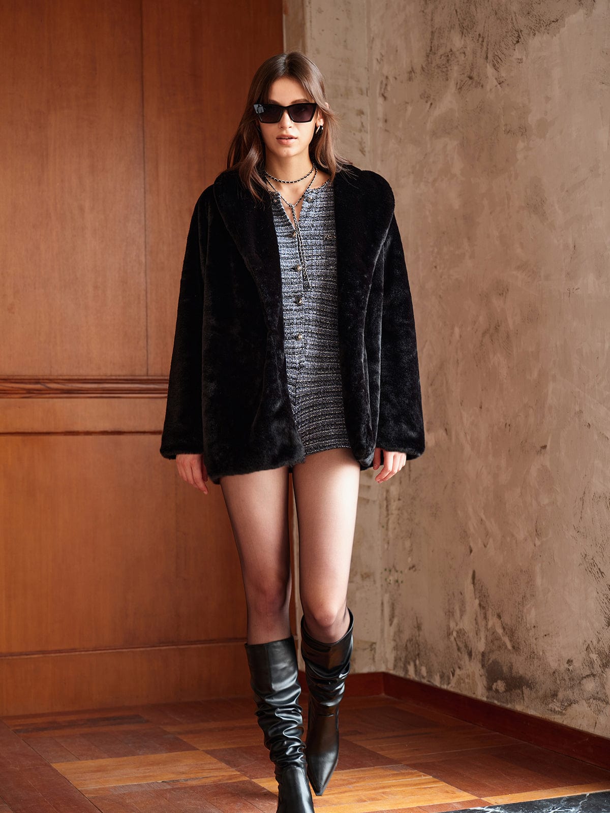 Luxuriöse Lange Kunstfelljacke – Eleganz für den Winter