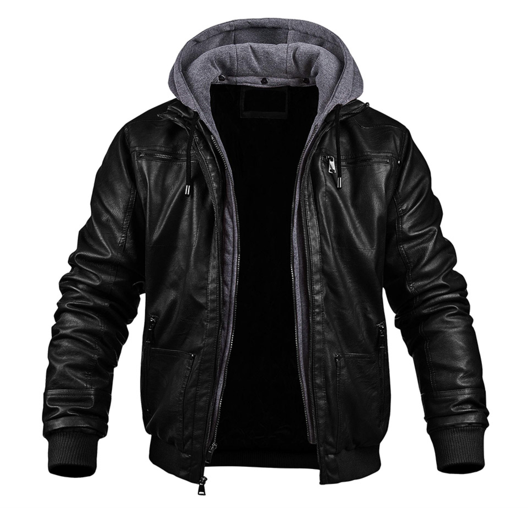Heinrich | Stilvolle Leder Winterjacke mit Hoodie