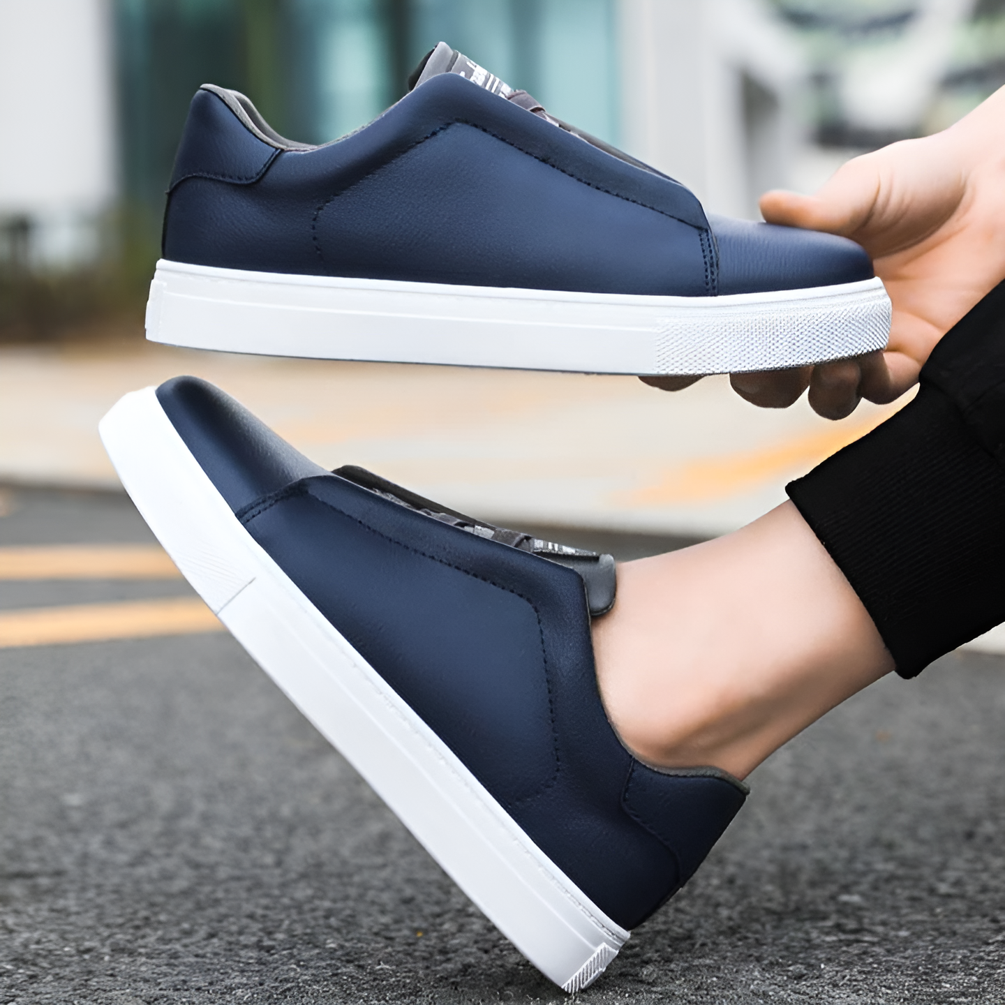Alexander | Hochwertiger weißer Herrensneaker aus Leder