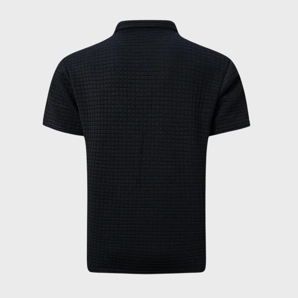 Liam | Waffelstrick-Poloshirt mit auffälliger Kontrastfarbe