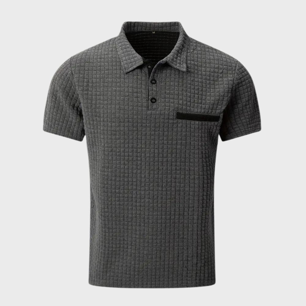 Liam | Waffelstrick-Poloshirt mit auffälliger Kontrastfarbe