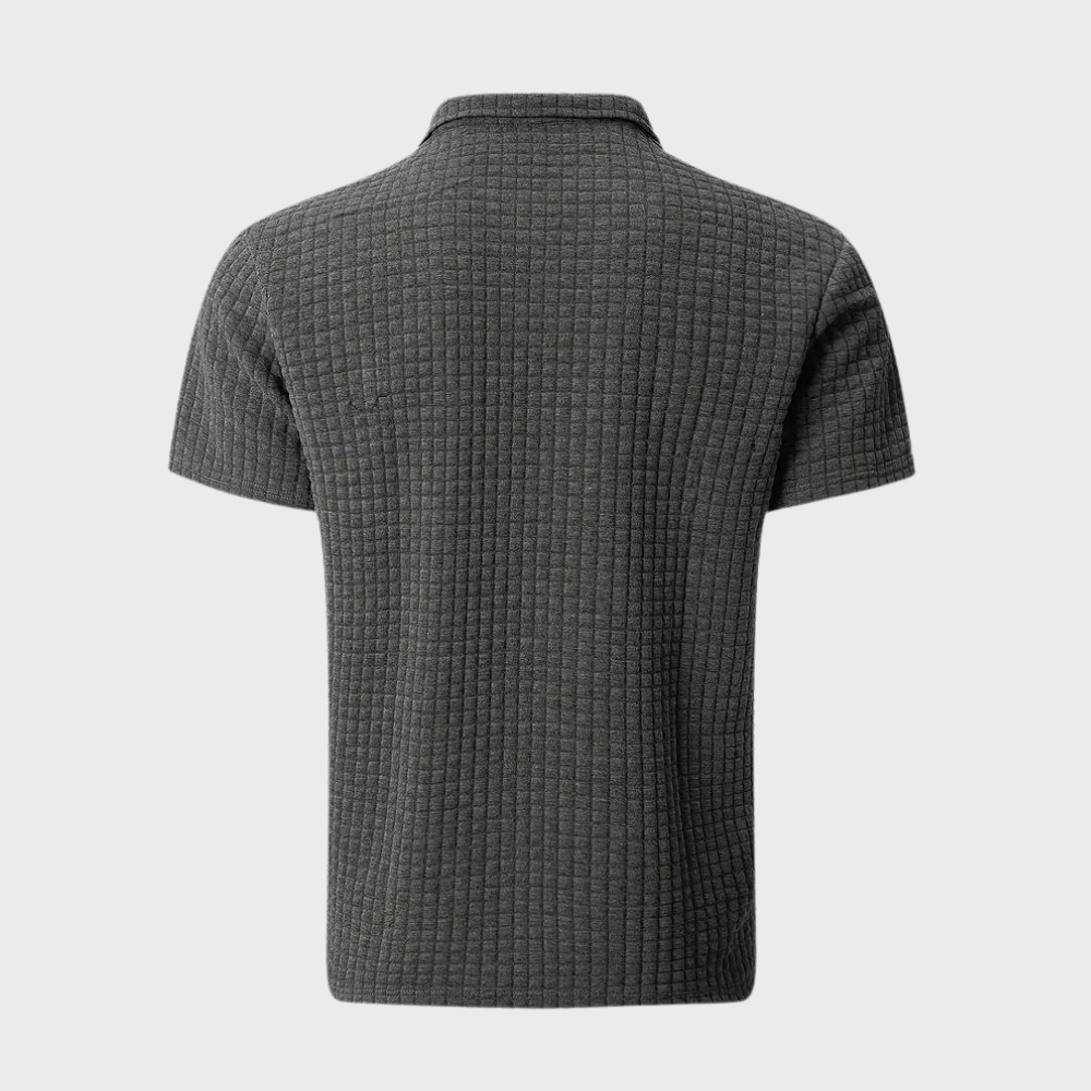Liam | Waffelstrick-Poloshirt mit auffälliger Kontrastfarbe