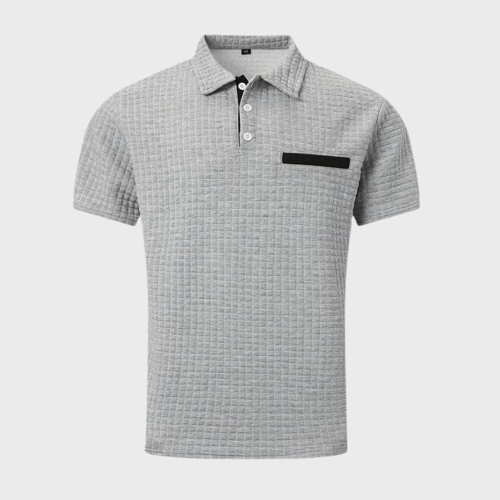 Liam | Waffelstrick-Poloshirt mit auffälliger Kontrastfarbe