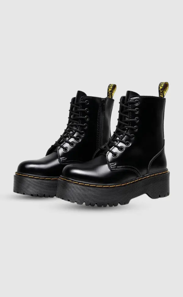 Ella | Elegante Plateaustiefel aus Leder – Stilvolle Schuhe mit Komfort