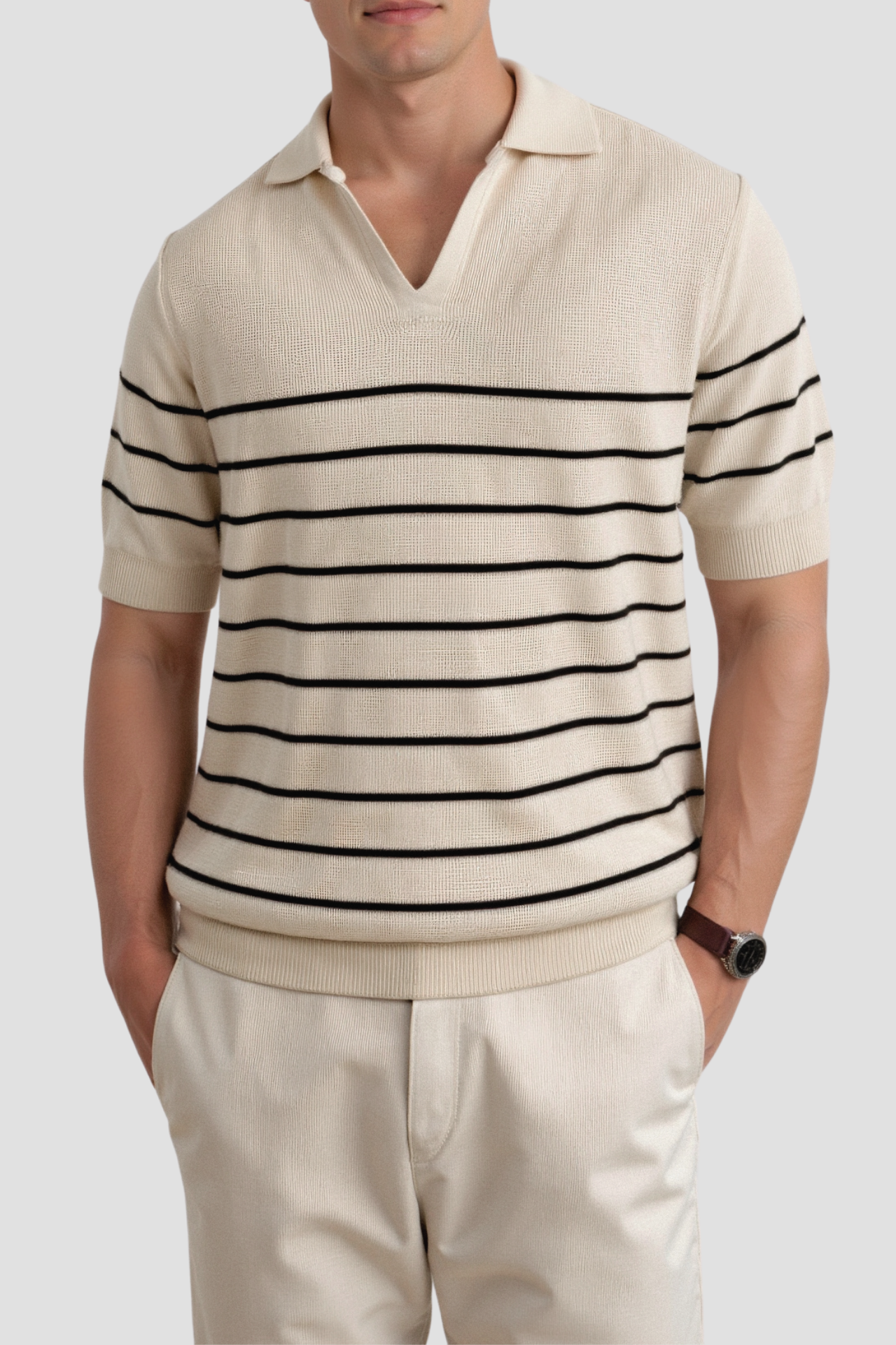 Gestreiftes Herren-Poloshirt mit kurzen Ärmeln – Zeitlos &amp; Vielseitig