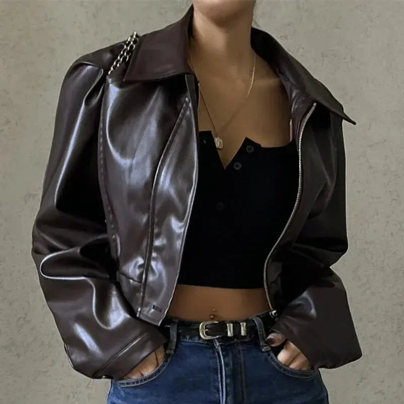 Gercy | Übergroße Kunstlederjacke