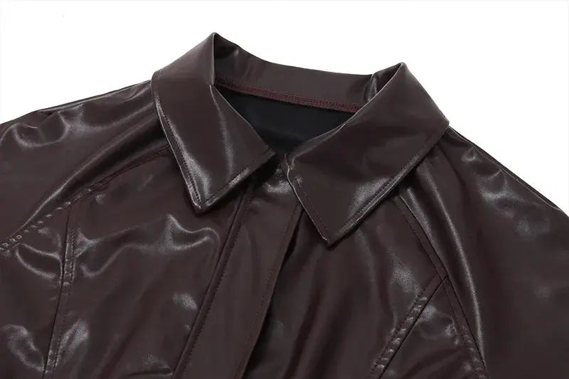Gercy | Übergroße Kunstlederjacke