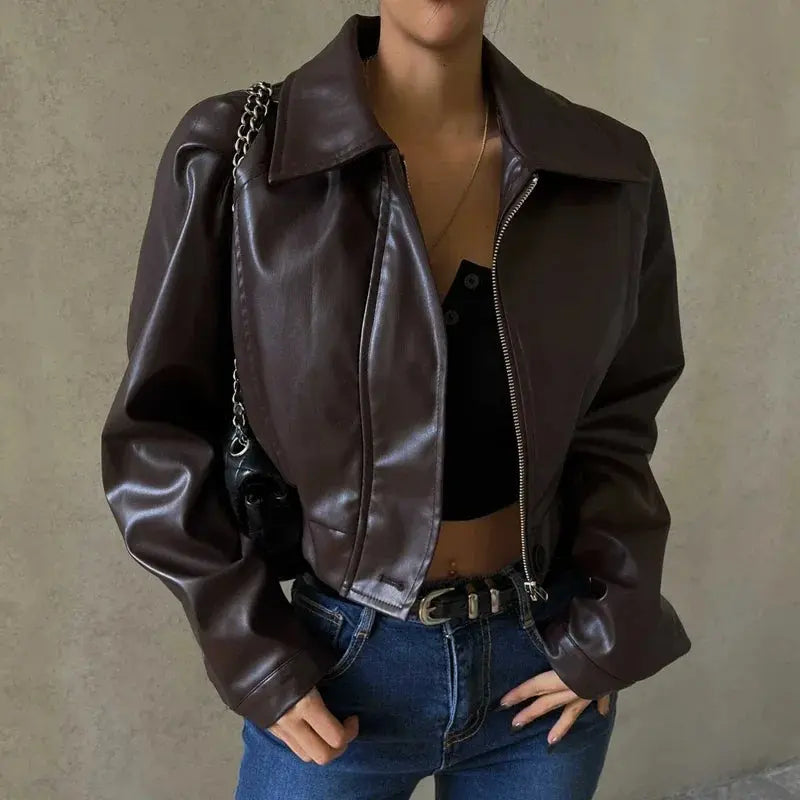 Gercy | Übergroße Kunstlederjacke