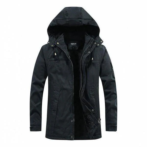 Wattierte Winterjacke mit Kapuze – Robuste Outdoorjacke für kalte Tage