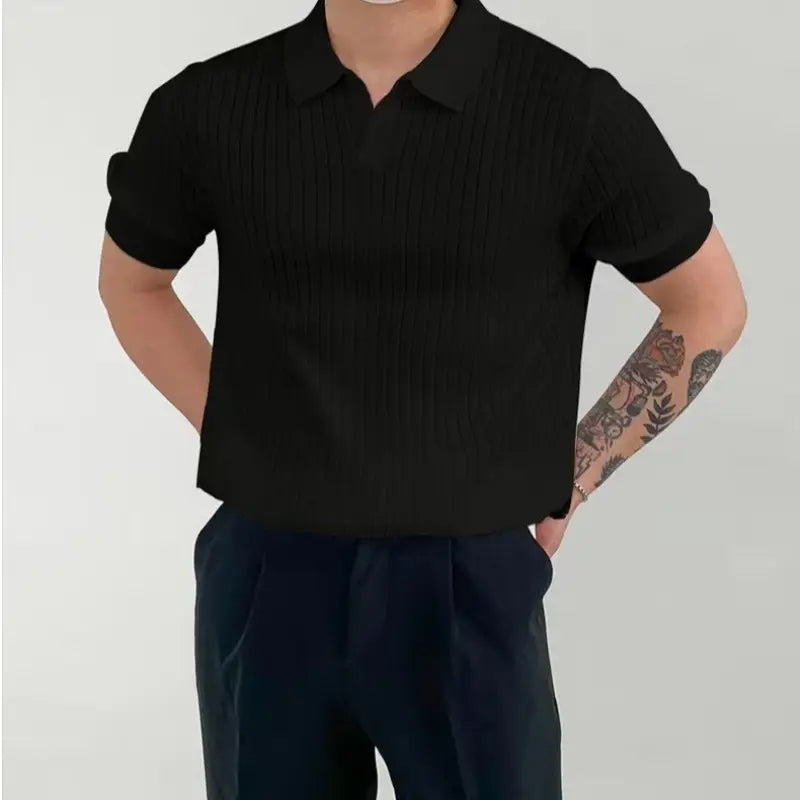 Klassisches Polo Shirt mit Strukturmuster und modernem Schnitt