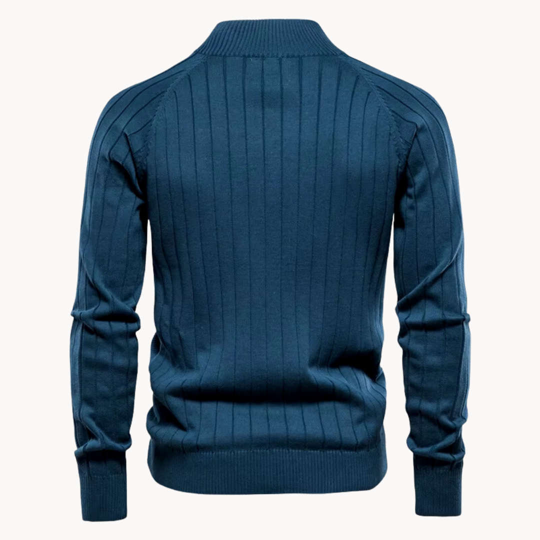 Feinstrickjacke mit Reißverschluss – Stilvolle Strickjacke mit Stehkragen