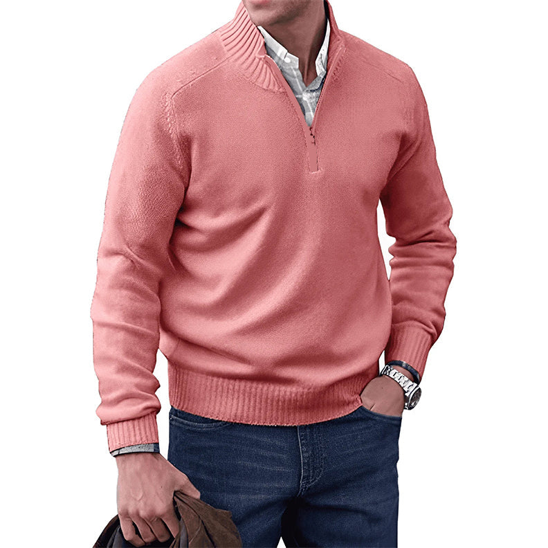 Klassischer Herren Pullover mit Reißverschlusskragen – Stilvoller Strick für jeden Anlass