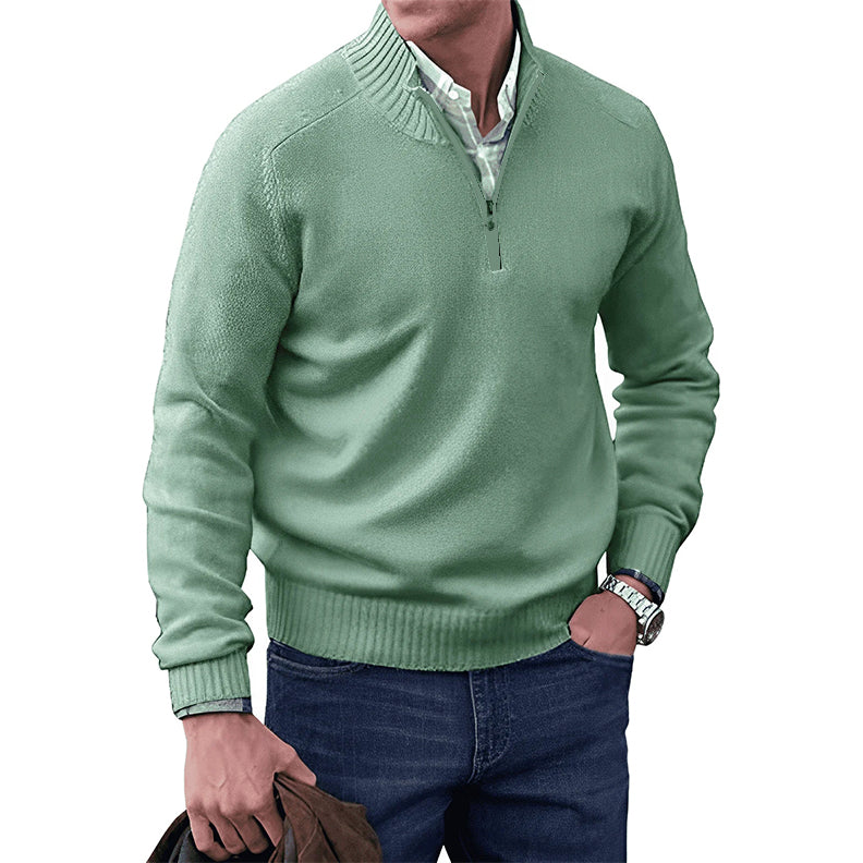 Klassischer Herren Pullover mit Reißverschlusskragen – Stilvoller Strick für jeden Anlass