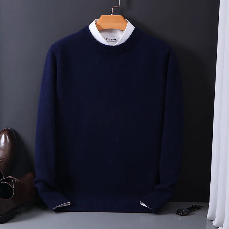 Klassischer Rundhals Pullover für Herren – Eleganter Strickpullover für Alltag & Büro